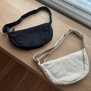 Sac bandoulière en nylon résistant à l'eau sac banane en bandoulière unisexe léger hobo look tendance Kpop coréen 2024