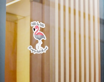ピンク色の復活 - フラミンゴのビニールステッカー