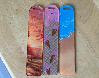 リボン付きアクリル製しおり｜読書、手帳、日記帳用の昇華プリントアート