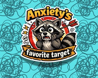 不安症のお気に入りのターゲットステッカー｜面白い不安症ユーモアステッカー｜共感できるメンタルヘルスの名言