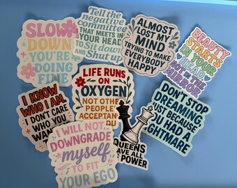 インスピレーションを与える名言ステッカーセット | ビニール | 光沢