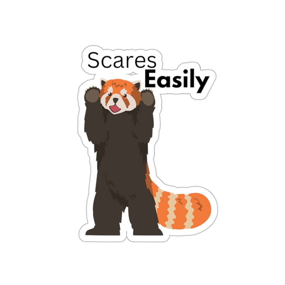 Red Panda 'scares Easily' Sticker Cute Animal Vinyl Etsy