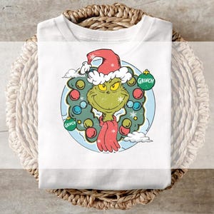 DTF Transfer, Ready to Press, T-shirt Transfers, Heat Transfer, Direct to Film, Retro Grinch Holiday Shirt transfer