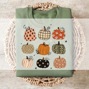 Boho Patchwork Pumpkins DTF transfer (Ready to Press)