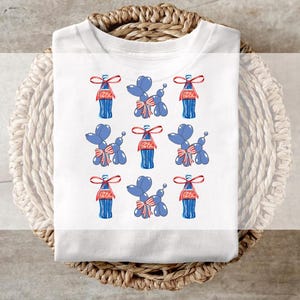 DTF Transfer, Ready to Press, T-shirt Transfers, Heat Transfer, Direct to Film, Patriotic Balloon Dogs and Pop Bottle transfer