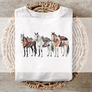 DTF Transfer, Ready to Press, T-shirt Transfers, Heat Transfer, Direct to Film, 3 Paint Horses transfer