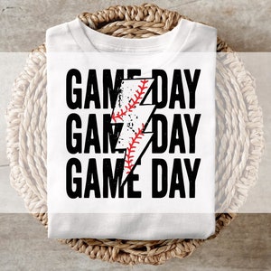 DTF Transfer, Ready to Press, T-shirt Transfers, Heat Transfer, Direct to Film, Baseball DTF Transfer, Game Day Baseball Lightning Transfer