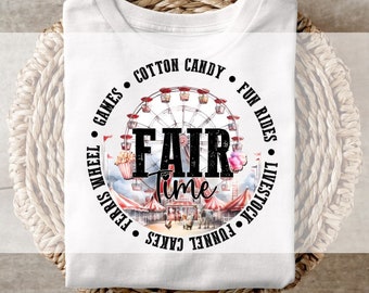 DTF Transfers, Ready to Press, T-shirt Transfers, Heat Transfer, Direct to Film, Fair Time Concession Food and Fun DTF transfer