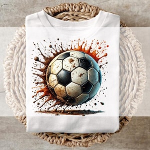 DTF Transfer, Ready to Press, T-shirt Transfers, Heat Transfer, Direct to Film, Soccer DTF Transfer, Muddy Soccer Ball Transfer