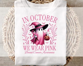 DTF-överföring, tryckfärdig, t-shirtöverföringar, värmeöverföring, direkt till film, i oktober bär vi rosa bröstcancermedvetenhets-DTF-överföring