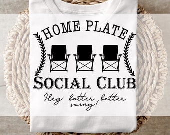 DTF Transfer, Ready to Press, T-shirt Transfers, Heat Transfer, Direct to Film, Baseball DTF Transfer, Home Plate Social Club Batter Swing