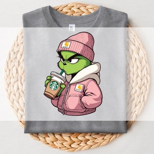 DTF Transfer, Ready to Press, T-shirt Transfers, Heat Transfer, Direct to Film, Christmas Transfer, Boujee Pink Grinch