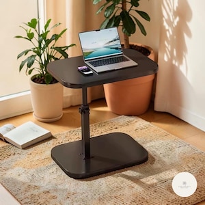 Adjustable Height Side Table Portable Sofa Laptop Desk Wooden Bedside Table Small Space Coffee Table Home Office Tray