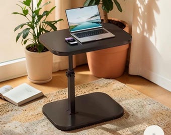 Adjustable Height Side Table Portable Sofa Laptop Desk Wooden Bedside Table Small Space Coffee Table Home Office Tray
