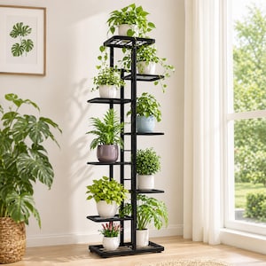 Plant Stand Indoor Tall Metal Plant Shelf Multi Tier Flower Pot Rack Corner Plant Holder Storage Organizer Home Garden Decor