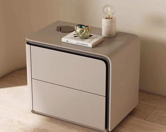 Modern Nightstand Storage Table Nordic Minimalist Bedside Table White Drawer Night Table Bedroom Furniture Small Space