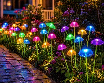 Solar Mushroom Garden Lights: Color Changing LED Waterproof Outdoor Decor