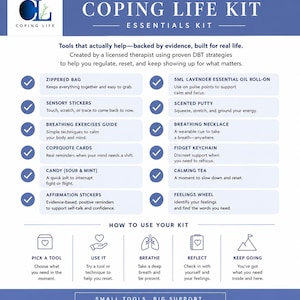Coping Skills Essentials Box | Therapist-designed for Anxiety and ...