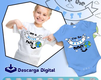 El mejor papá del Mundo (The Best Daddy), diseño png, svg, dxf, pdf, studio3, eps, cdr, plt para sublimación, DTF o vinil en Caemo o Plotter