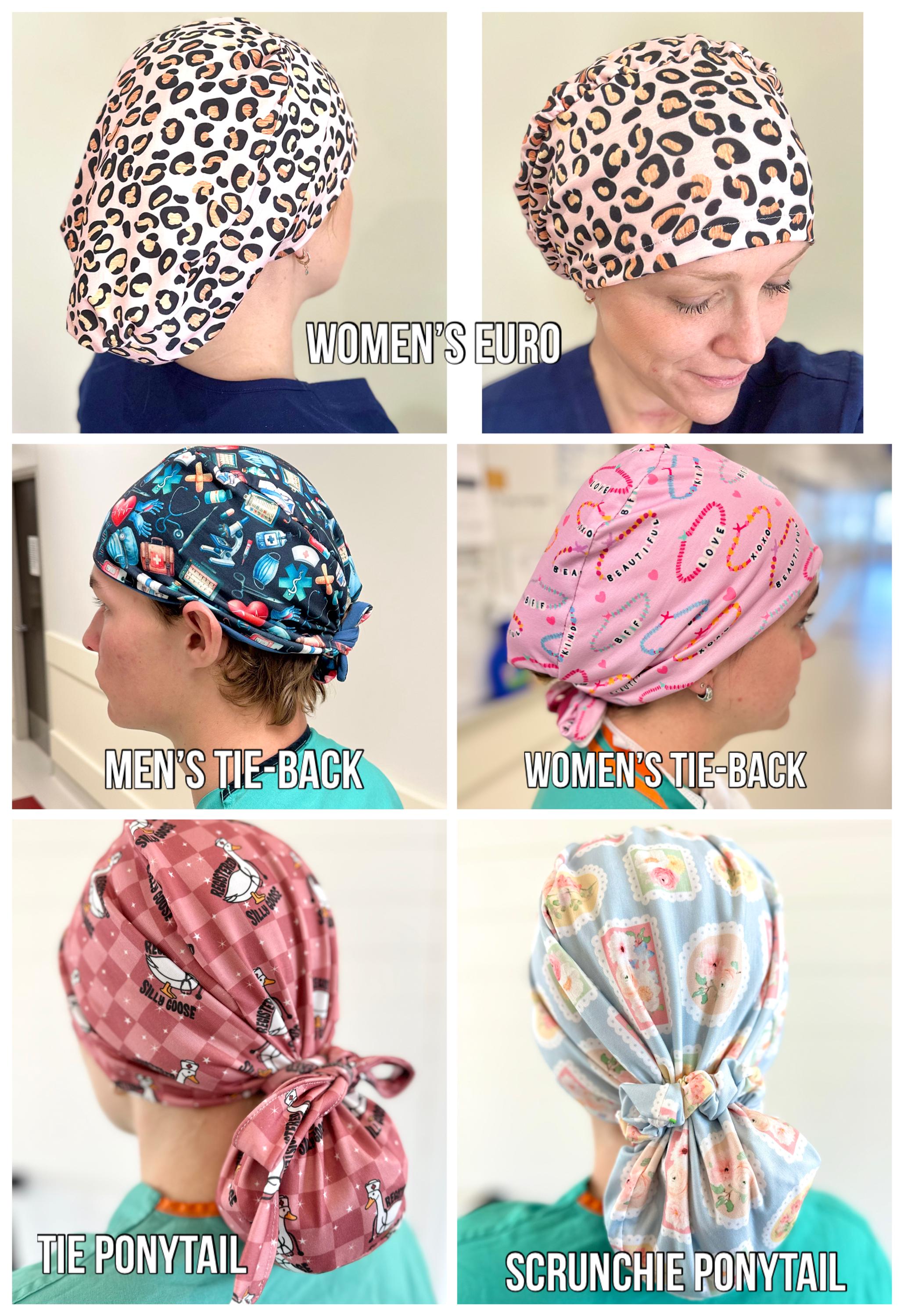 Surgical Instruments Scrub Cap | Pink Stretchy Scrub Hat, Nurse Tech ...