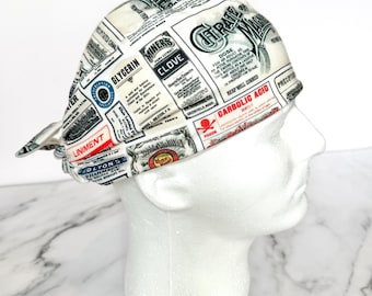 Vintage Apothecary Scrub Cap | Anesthesia Meds,  Stretchy Scrub Hat, Nurse Doctor Gift, Hero Hat, Jersey Knit, Mens and Womens Surgical Euro