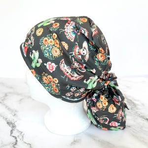 Día de los Muertos Scrub Cap | IN HOUSE DESIGN, Halloween Day of the Dead, Stretchy Scrub Hat, Nurse Gift, Jersey Knit, Surgical Cap