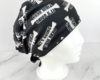 Tibia Okay Scrub Cap (Black) | IN HOUSE DESIGN  Stretchy Scrub Hat, Nurse Doctor Gift, Jersey Knit, Mens and Womens Surgical Euro