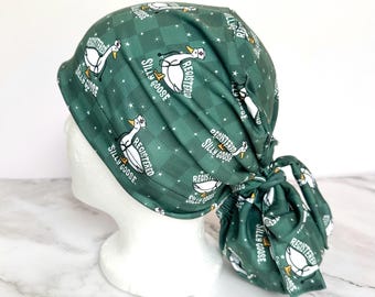 Registered Silly Goose Scrub Cap, Green | IN HOUSE DESIGN Stretchy Scrub Hat, Nurse Doctor Gift, Jersey Knit, Mens and Womens Surgical Euro