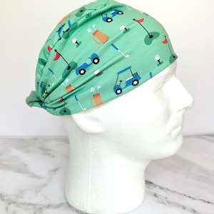 Golf Scrub Cap | Summer Sports Stretchy Scrub Hat, Nurse Doctor Gift, Hero Hat, Jersey Knit, Mens and Womens Surgical Euro
