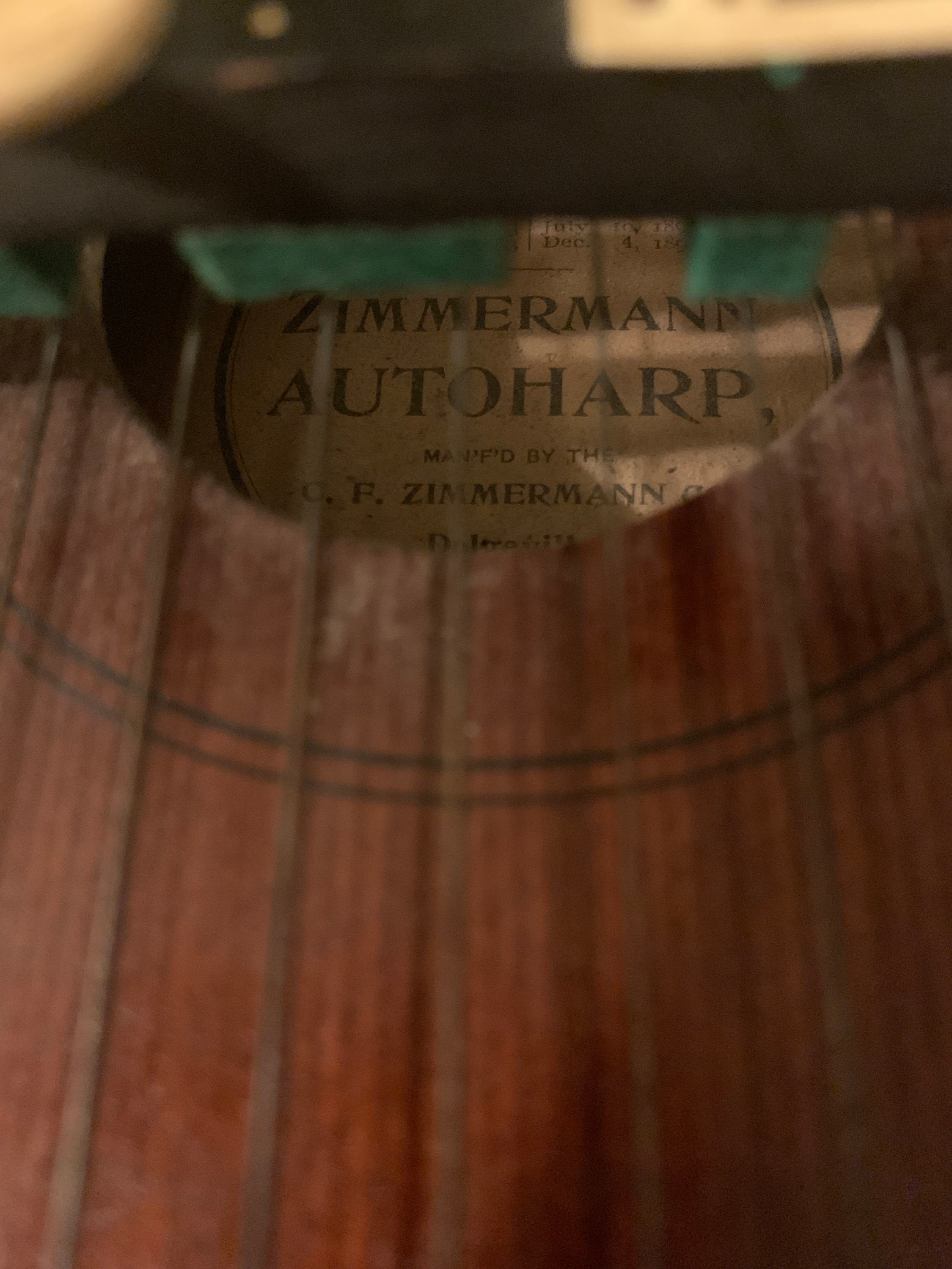 Antique Zimmermann Miniature Auto Harp Etsy