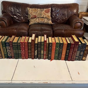 Vintage Lot of 27 Beautiful Richly Colored Leatherbound Franklin Library and Easton Press Books