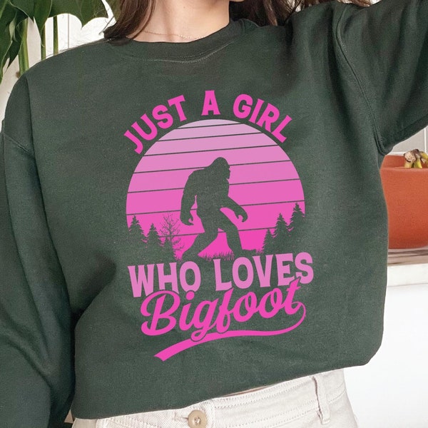 Just a Girl Who Loves Bigfoot SVG, Funny Bigfoot PNG, Cute Bigfoot SVG, Birthday Png, Girls Bigfoot Png