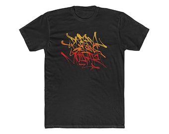 May include: A black short-sleeve t-shirt featuring a central graphic design with the words Dream, Believe, Motivate written in a stylized graffiti font. The text transitions in color from yellow at the top to orange in the middle and red at the bottom.