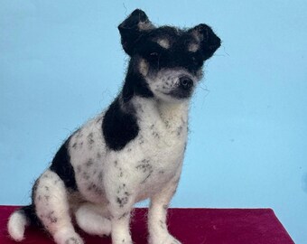 Nadel gefilzter Chihuahua Hund Skulptur: Handgemachte Miniatur Hund, Unikat