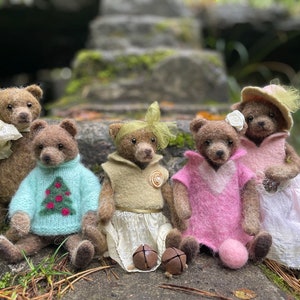 Vintage Teddy Bear, Felted Teddy Bear, Felt animals, Handmade Teddy, OOAK image 4