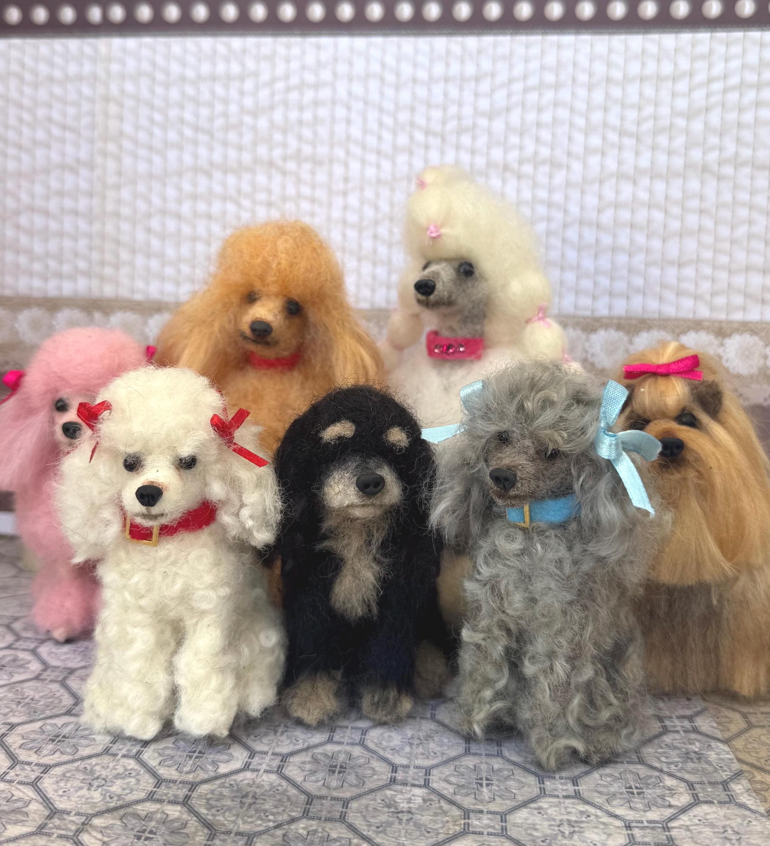 Needle felted miniature dog, custom order, handmade dog, pet memorial keepsake, woolen sculpture, OOAK