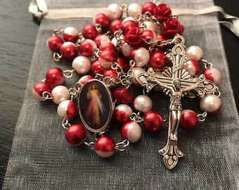 Chaplet of Divine Mercy, Divine Mercy Chaplet, Divine Mercy Rosary, Rosary beads, Jesus Divine Mercy, Faustina Kowalska Medal, Catholic