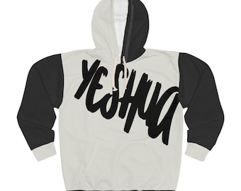 Yeshua Jesus - Sweat à capuche Faith noir et blanc confortable et élégant