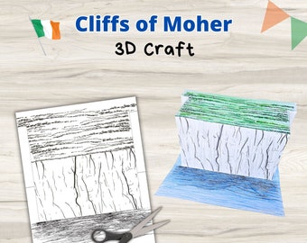 Cliffs of Moher 3D Craft- Ireland Craft Printable- Around the World Crafts for Kids
