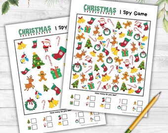 Christmas I Spy Printable Game, Kids Christmas Activity, Christmas Game ...