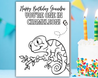 Birthday Card for Grandpa- Kids Coloring Card-Printable Template- Birthday Gift to Grandpa from Grandkids- Grandfather Birthday Gift