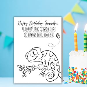 Carte d'anniversaire pour grand-père - enfants carte à colorier - modèle imprimable - cadeau d'anniversaire pour grand-père des petits-enfants - cadeau d'anniversaire grand-père