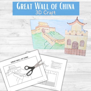 Great Wall of China 3D Craft- China Craft for Kids- Around the World Learning Unit- Cultural Classroom Activity- Chinese New Year Printable