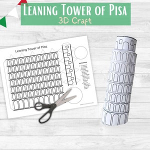 Modello 3D per la Torre di Pisa - Lavoretti per bambini in Italia - Unità di apprendimento "In giro per il mondo" - Attività culturale - Aula o scuola domestica