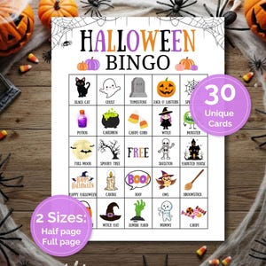 Bingo di Halloween, Gioco per feste di Halloween, Attività di Halloween, Bingo stampabile, Cartella del bingo di Halloween, Halloween per bambini, Gioco in classe, Famiglia