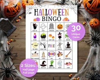 Halloween Bingo, Halloween Party Game, Halloween Activity, Printable Bingo, Halloween Bingo Card, Kids Halloween, Classroom Game, Family
