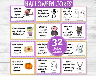 Halloween Lunch Box Jokes, Lunchbox Notes for Kids, Printable Halloween Lunch Box Jokes, Spooky Kids Jokes, Daily Digital Lunchbox Cards