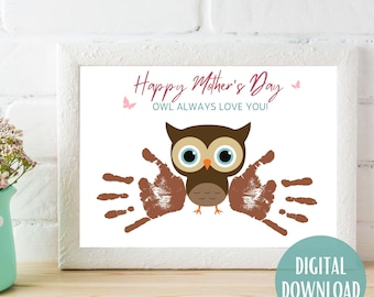 Mother's Day Handprint Craft- DIY Kids Craft for Mom, Grandma- Mother's Day Handprint Art for Preschool, Toddlers, Baby- Mom Keepsake