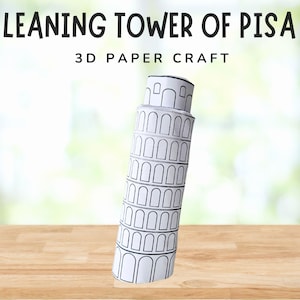 Leaning Tower of Pisa 3D Craft Template- Italy Crafts for Kids- Around the World Learning Unit- Cultural Activity- Classroom or Homeschool