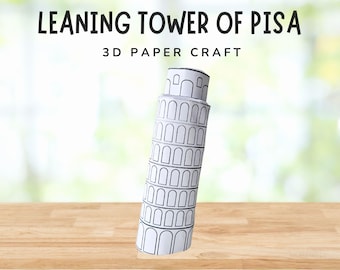 Leaning Tower of Pisa 3D Craft Template- Italy Crafts for Kids- Around the World Learning Unit- Cultural Activity- Classroom or Homeschool